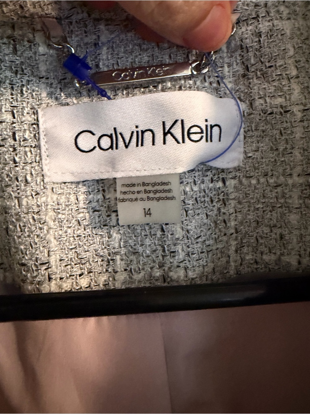 Calvin Klein Gray Textured Collarless Blazer - Picture 5 of 5